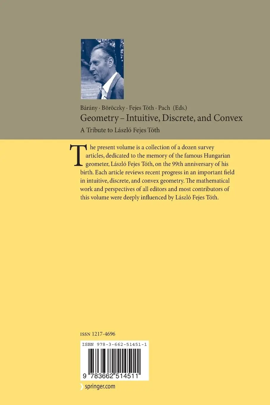 Rückseite: 9783662514511 | Geometry - Intuitive, Discrete, and Convex | Imre Bárány (u. a.)