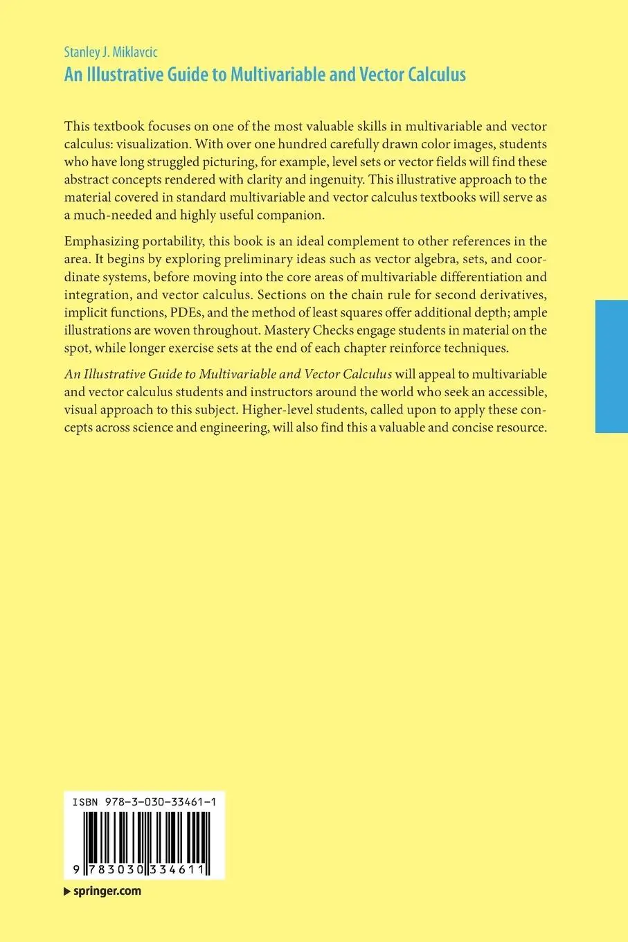 Rückseite: 9783030334611 | An Illustrative Guide to Multivariable and Vector Calculus | Miklavcic