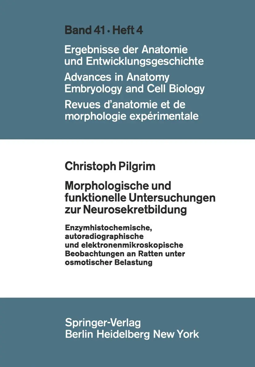 Cover: 9783540044611 | Morphologische und funktionelle Untersuchungen zur Neurosekretbildung