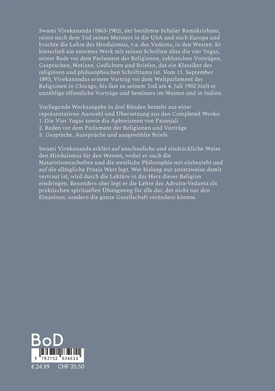 Rückseite: 9783752834611 | Die Vier Yogas | Swami Vivekananda | Taschenbuch | Paperback | 684 S.