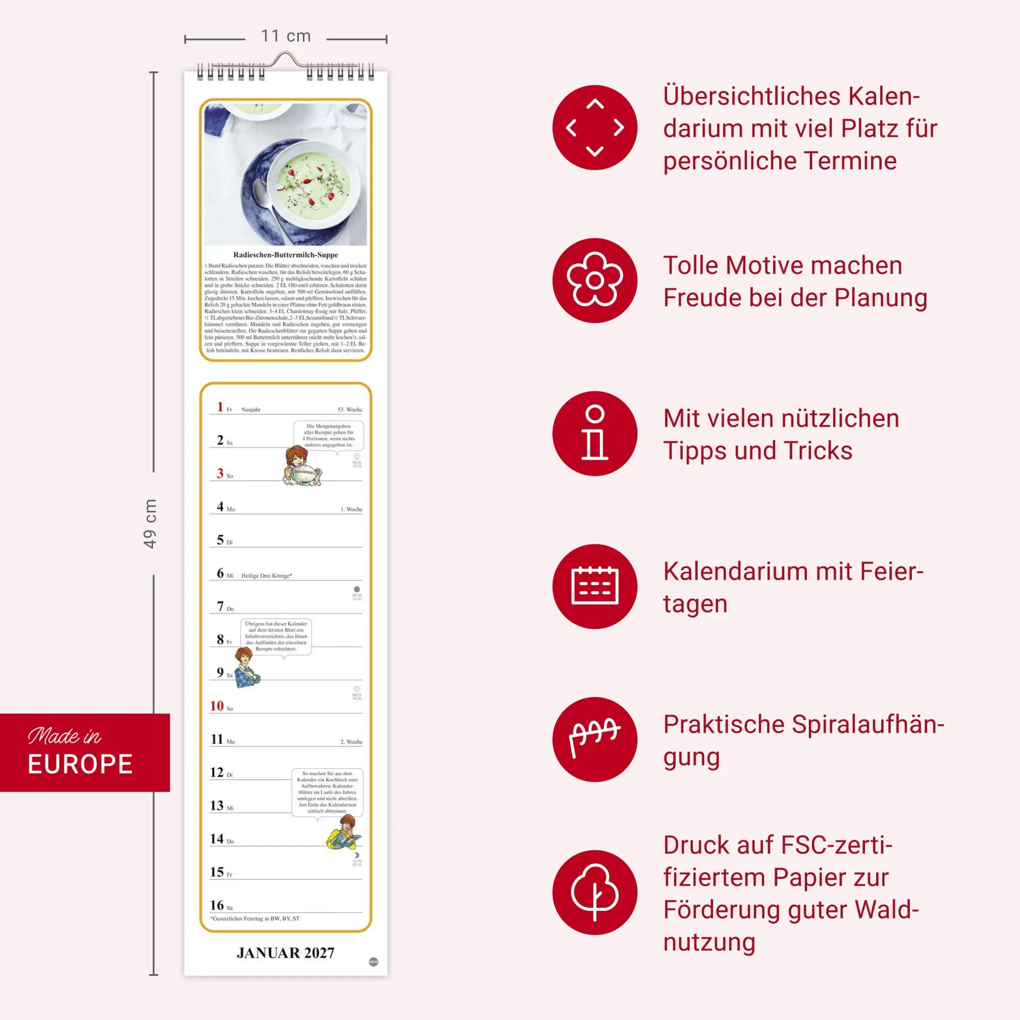 Bild: 9783756414611 | Tante Clara Küchenkalender 2027 | Kalender | Spiralbindung | 26 S.
