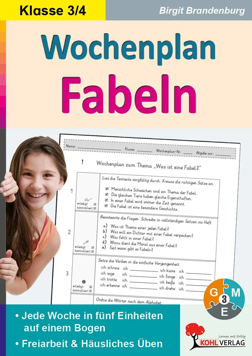 Cover: 9783956864711 | Wochenplan Fabeln / Klasse 3-4 | Birgit Brandenburg | Taschenbuch