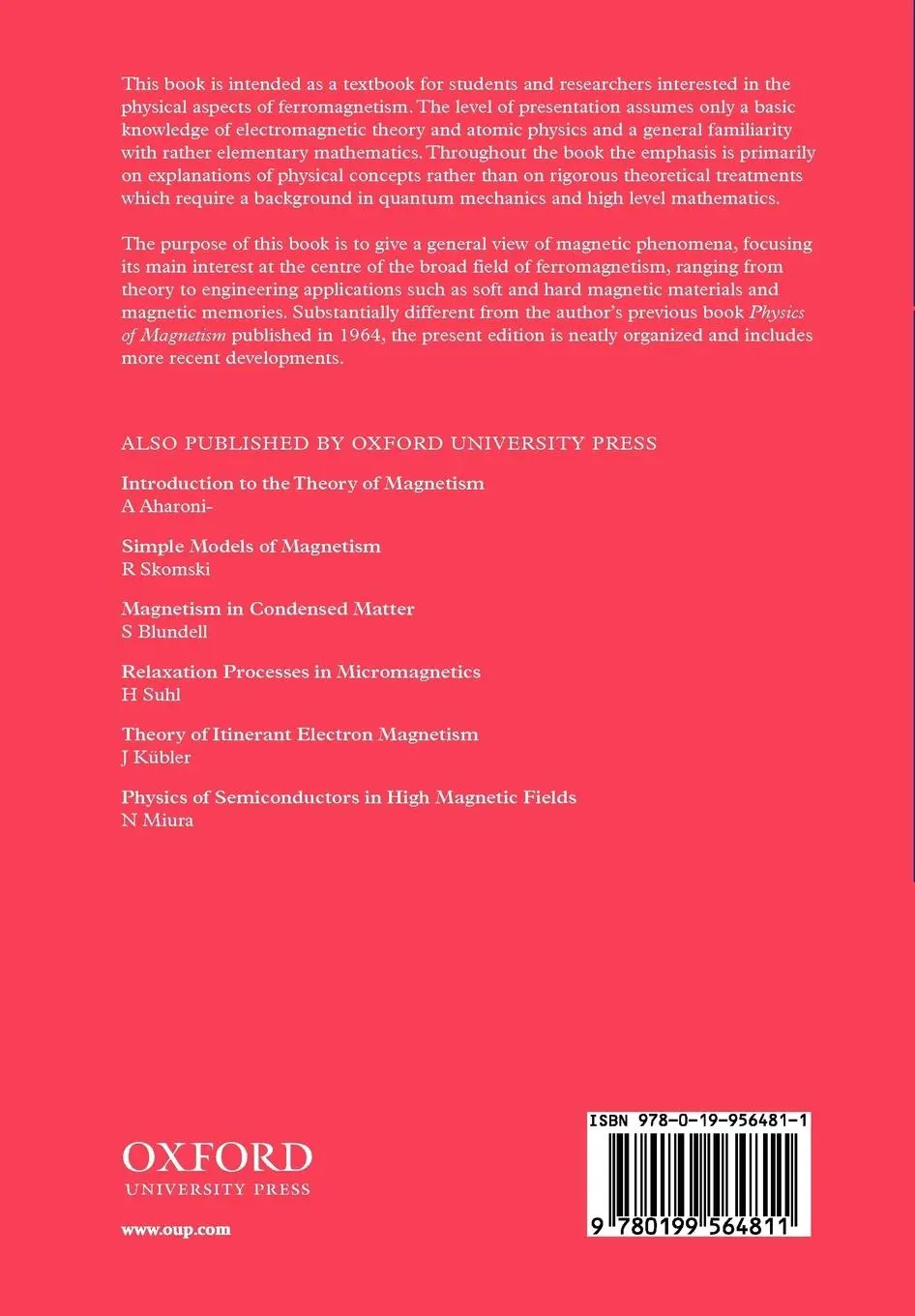Rückseite: 9780199564811 | Physics of Ferromagnetism | Soshin Chikazumi | Taschenbuch | Paperback