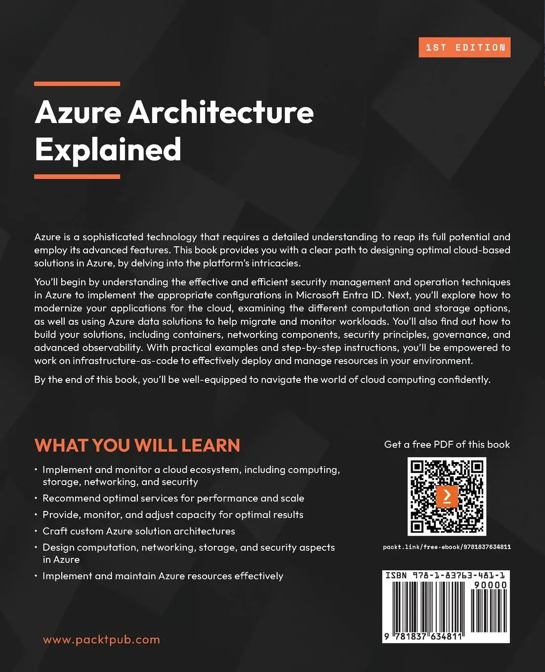 Rückseite: 9781837634811 | Azure Architecture Explained | David Rendón (u. a.) | Taschenbuch