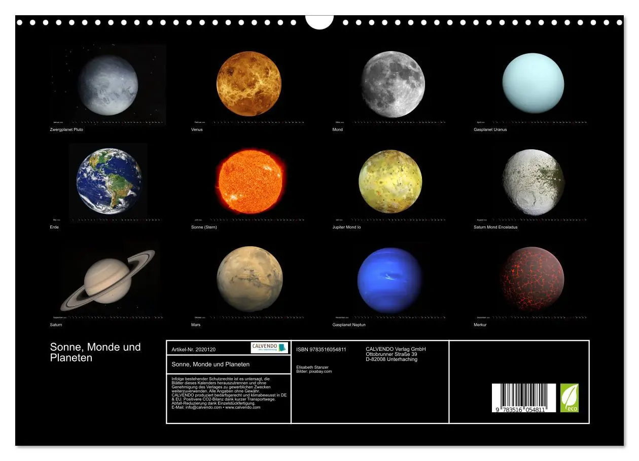 Bild: 9783516054811 | Sonne, Monde und Planeten (Wandkalender 2026 DIN A3 quer), CALVENDO...