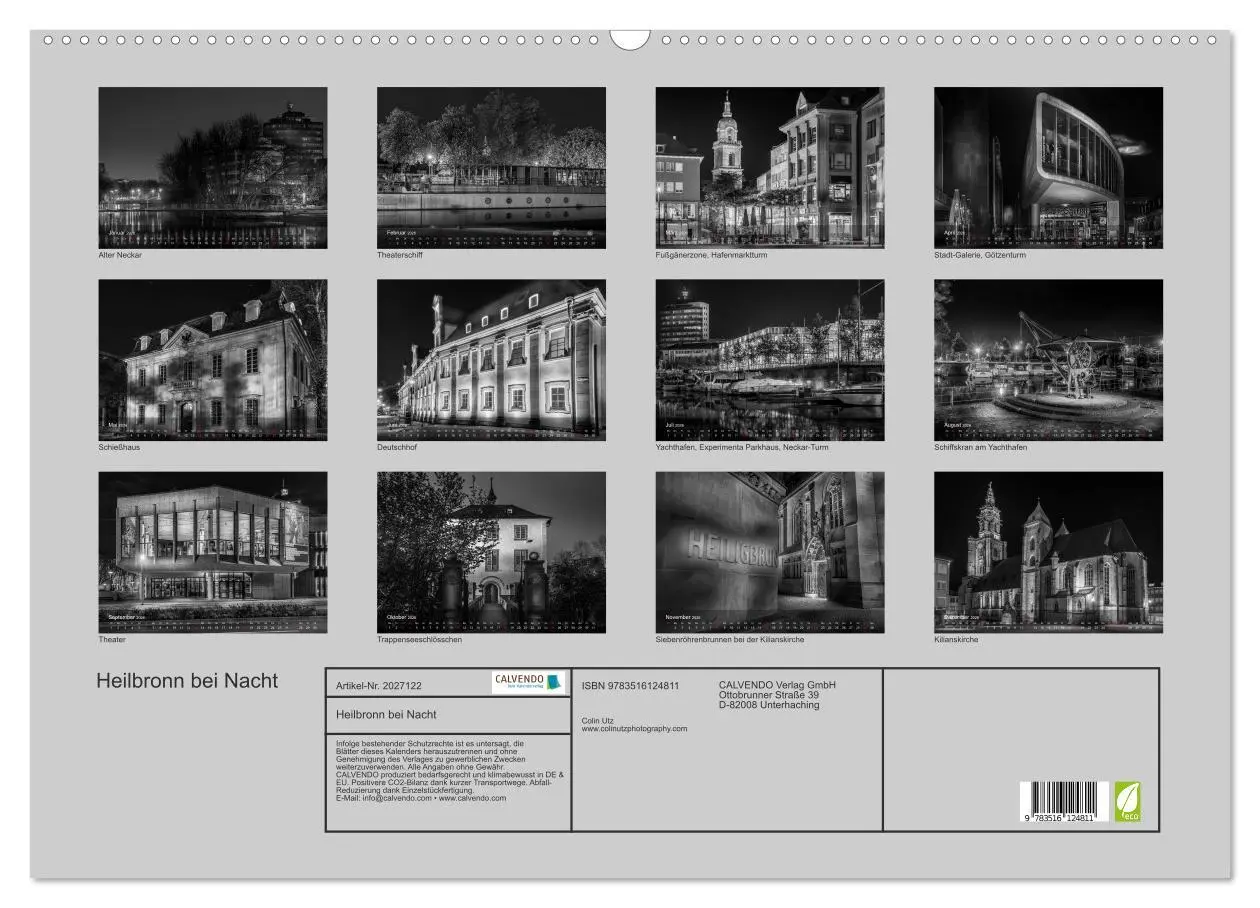 Bild: 9783516124811 | Heilbronn bei Nacht (Wandkalender 2026 DIN A2 quer), CALVENDO...