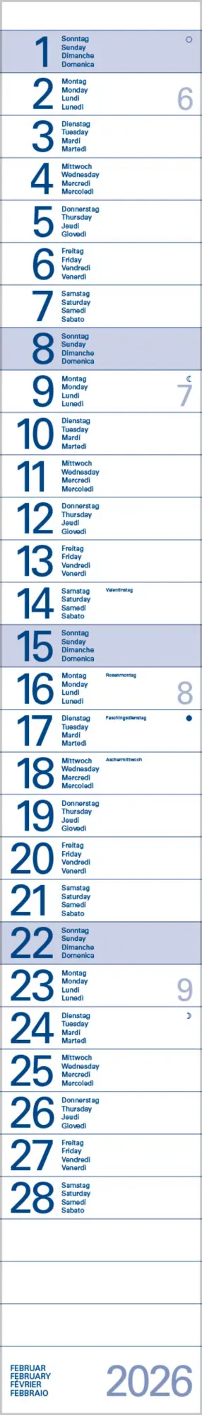 Bild: 9783731884811 | Streifentimer 2026 | Verlag Korsch | Kalender | Spiralbindung | 12 S.