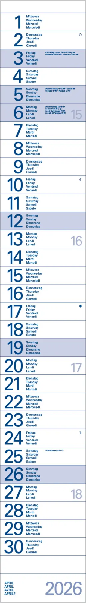 Bild: 9783731884811 | Streifentimer 2026 | Verlag Korsch | Kalender | Spiralbindung | 12 S.