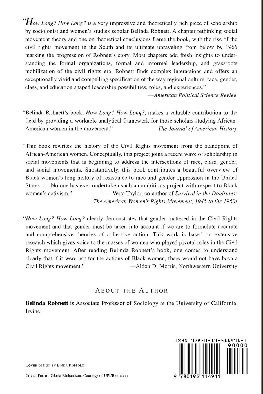 Rückseite: 9780195114911 | How Long? How Long? | Belinda Robnett | Taschenbuch | Englisch | 2000