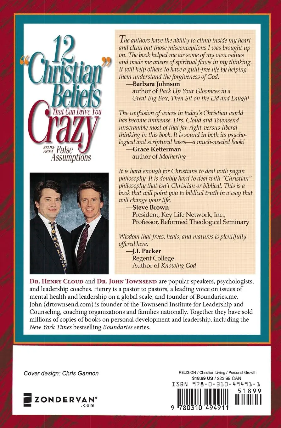 Rückseite: 9780310494911 | 12 'Christian' Beliefs That Can Drive You Crazy | Henry Cloud (u. a.)