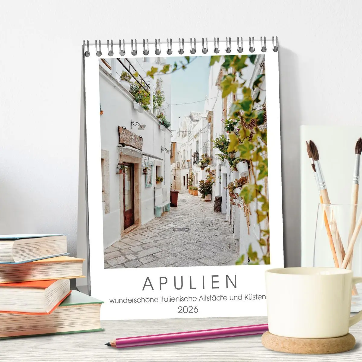 Bild: 9783516354911 | Apulien (Tischkalender 2026 DIN A5 hoch), CALVENDO Monatskalender
