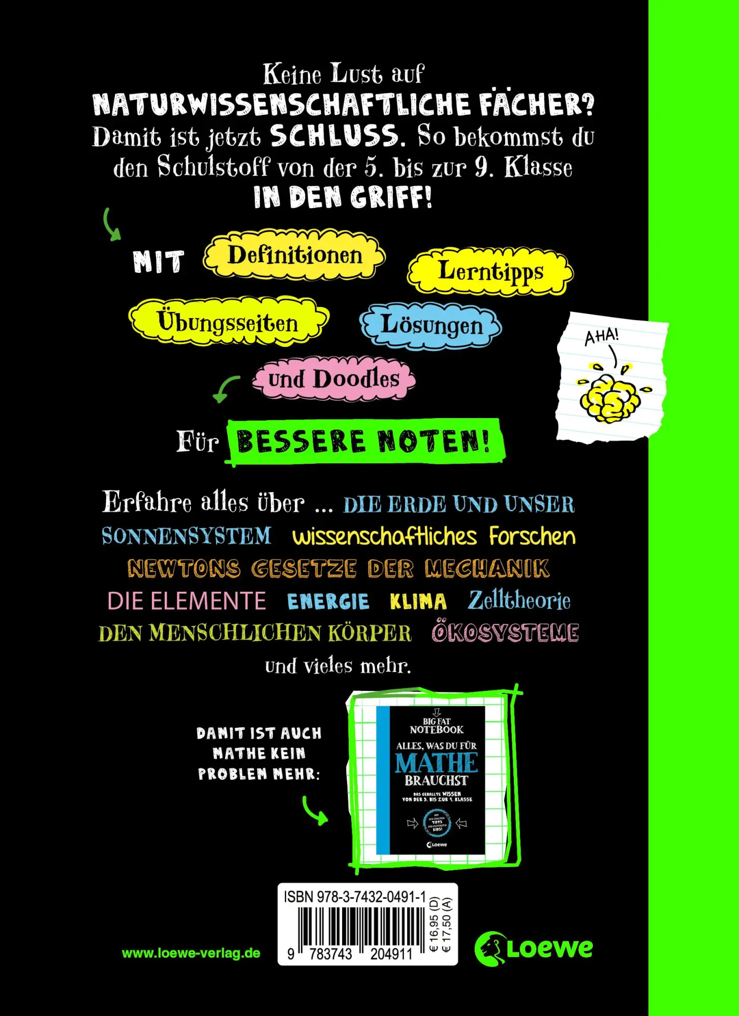 Rückseite: 9783743204911 | Big Fat Notebook - Alles, was du für Physik, Chemie und Bio...