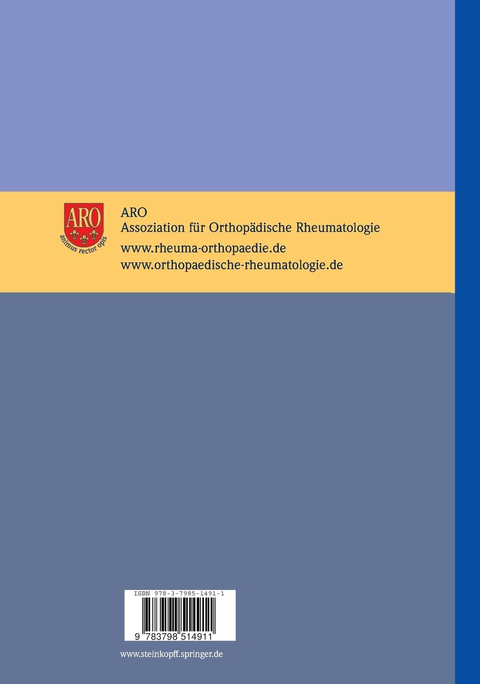 Rückseite: 9783798514911 | Rheumaorthopädie | Assoziation Für Orthopädische Rheumatologie | Buch