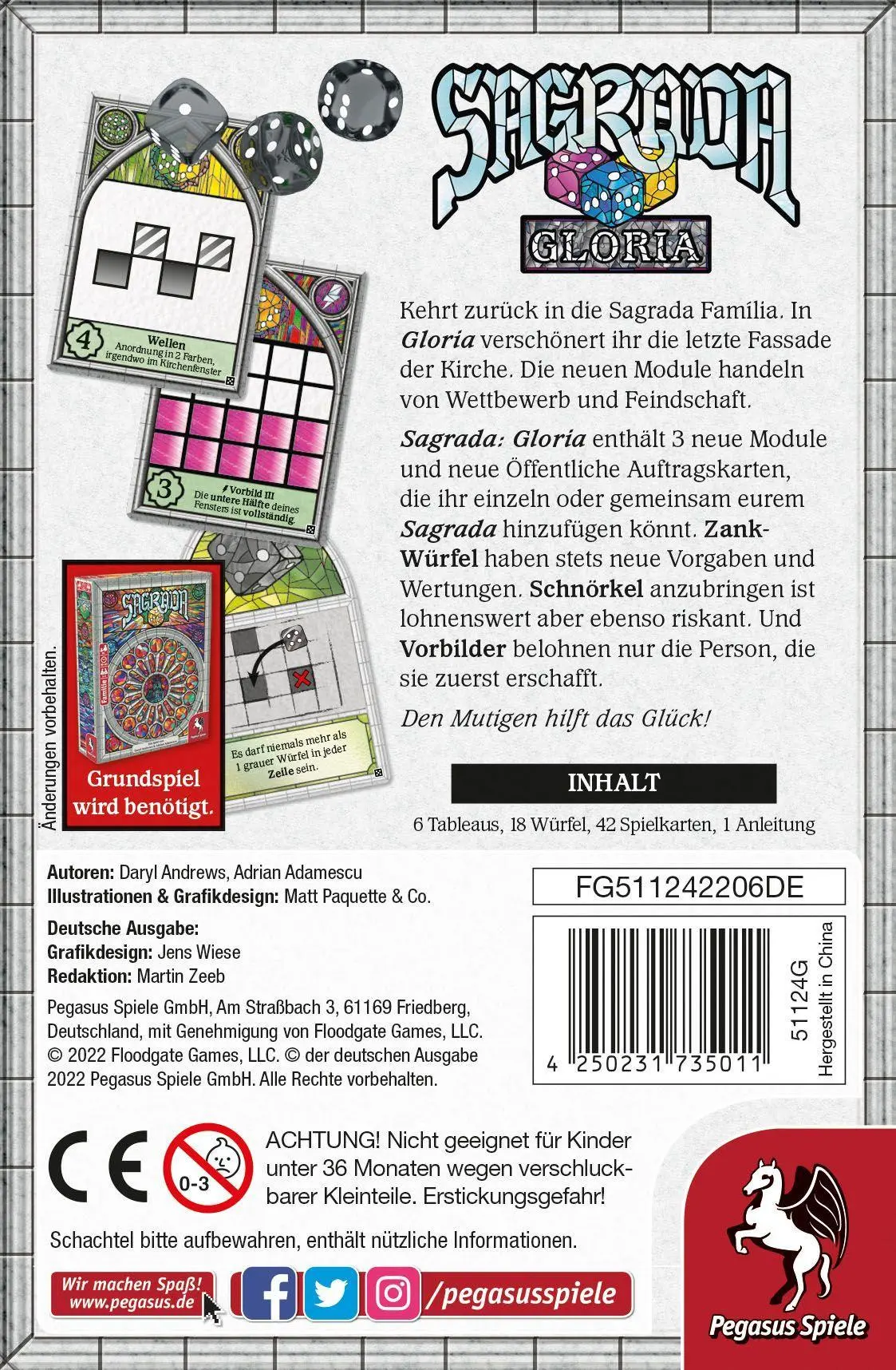 Bild: 4250231735011 | Sagrada: Gloria [Erweiterung] | Daryl Andrews | Spiel | Brettspiel