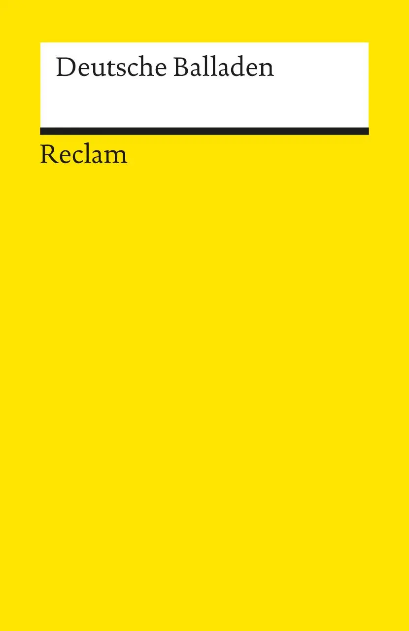 Cover: 9783150085011 | Deutsche Balladen | Hartmut Laufhütte | Taschenbuch | 647 S. | Deutsch