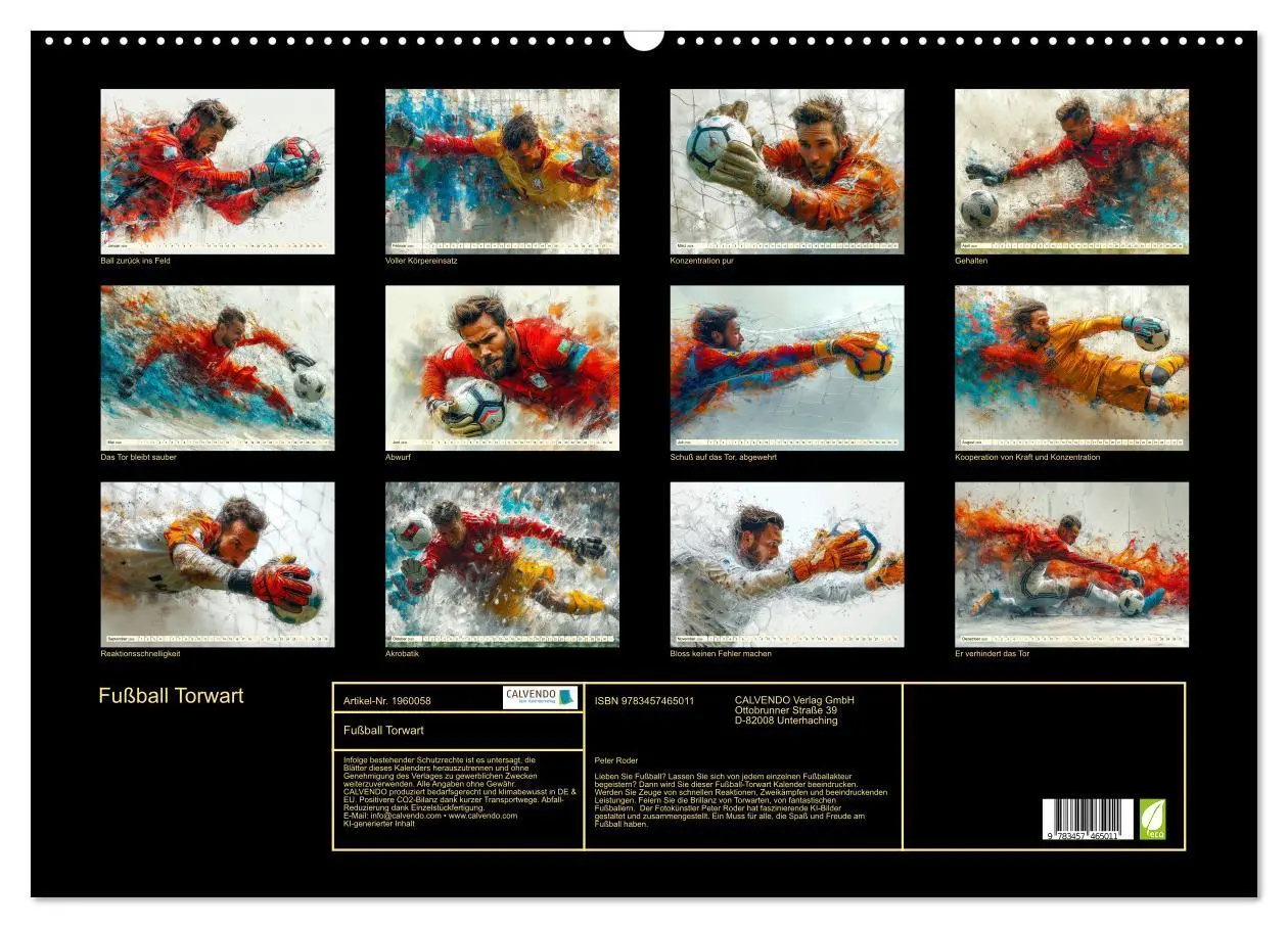 Bild: 9783457465011 | Fußball Torwart (Wandkalender 2026 DIN A2 quer), CALVENDO...