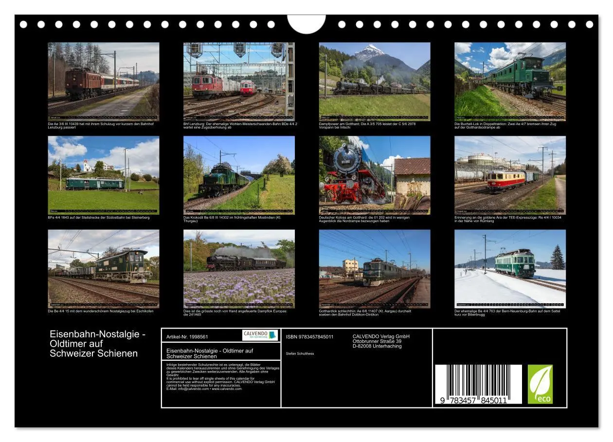 Bild: 9783457845011 | Eisenbahn-Nostalgie - Oldtimer auf Schweizer Schienen (Wandkalender...