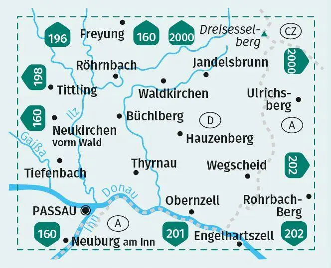 Bild: 9783991215011 | KOMPASS Wanderkarte 197 Südlicher Bayerischer Wald 1:50.000 | Deutsch