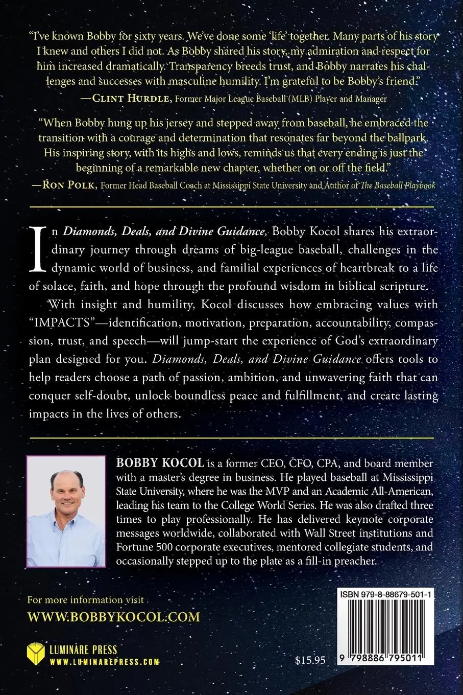 Rückseite: 9798886795011 | Diamonds, Deals, and Divine Guidance | Bobby Kocol | Taschenbuch