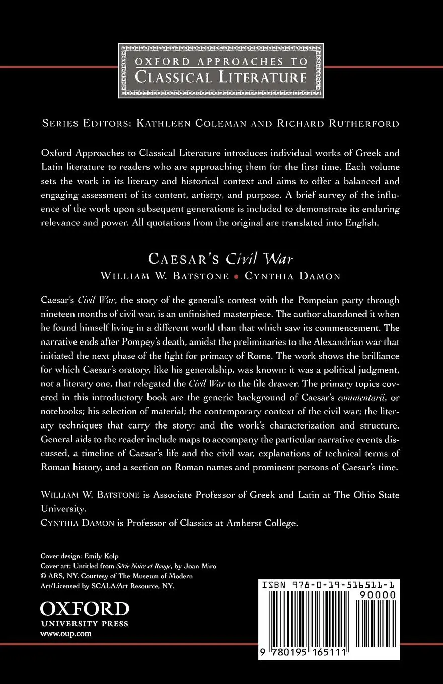 Rückseite: 9780195165111 | Caesar's Civil War | William W. Batstone (u. a.) | Taschenbuch | 2006