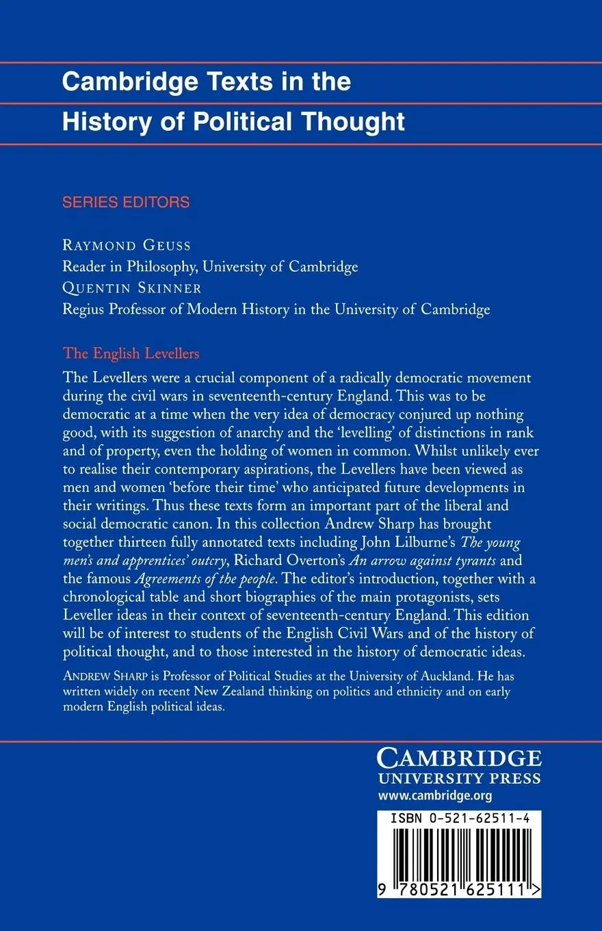 Rückseite: 9780521625111 | The English Levellers | Andrew Sharp (u. a.) | Taschenbuch | Englisch