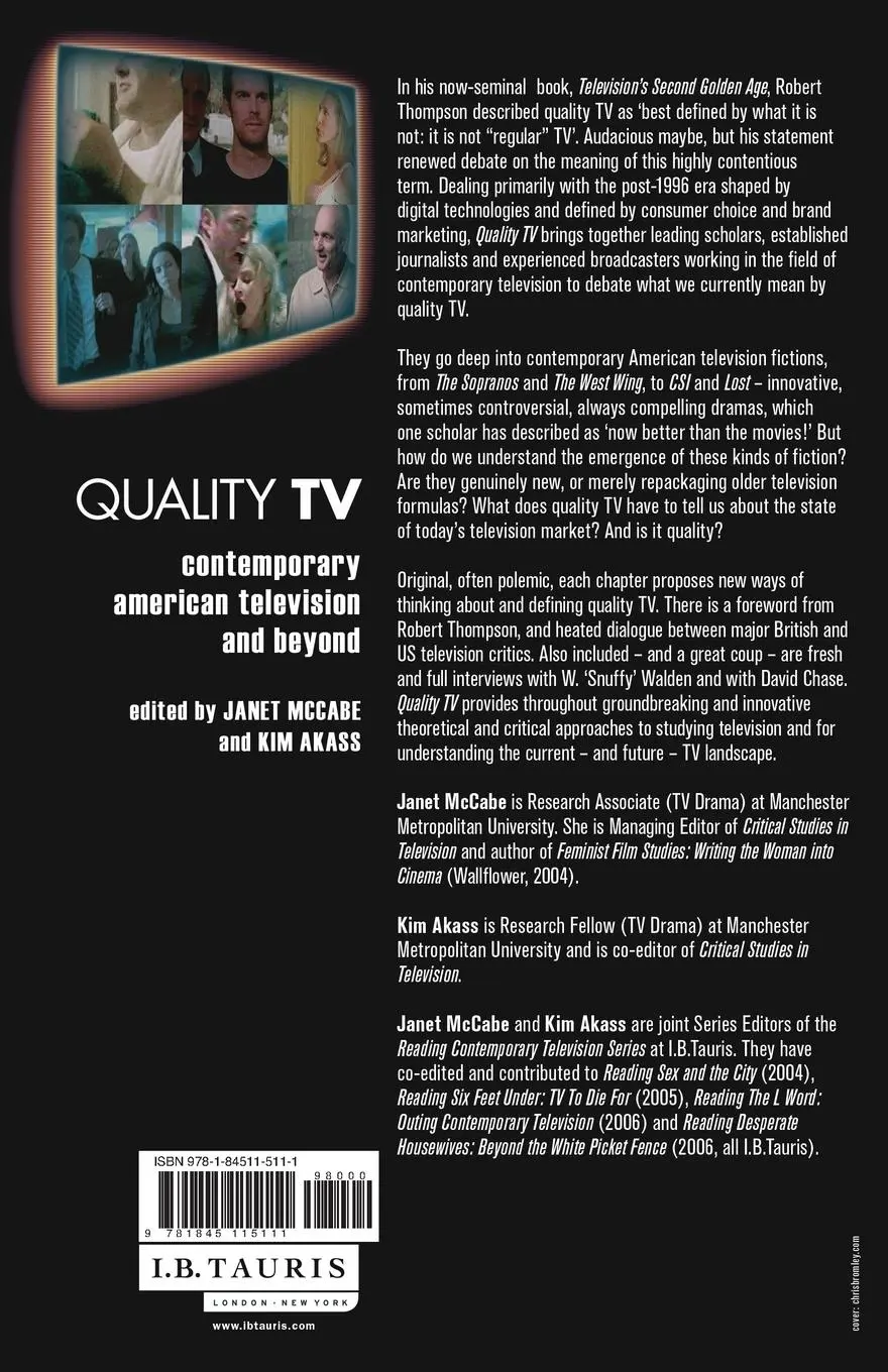 Rückseite: 9781845115111 | Quality TV | Contemporary American Television and Beyond | Taschenbuch