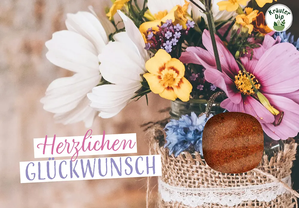 Cover: 4250222975211 | Herzlichen Glückwunsch | Kräuter-Dip-Karte mit Sichtfenster | Karten