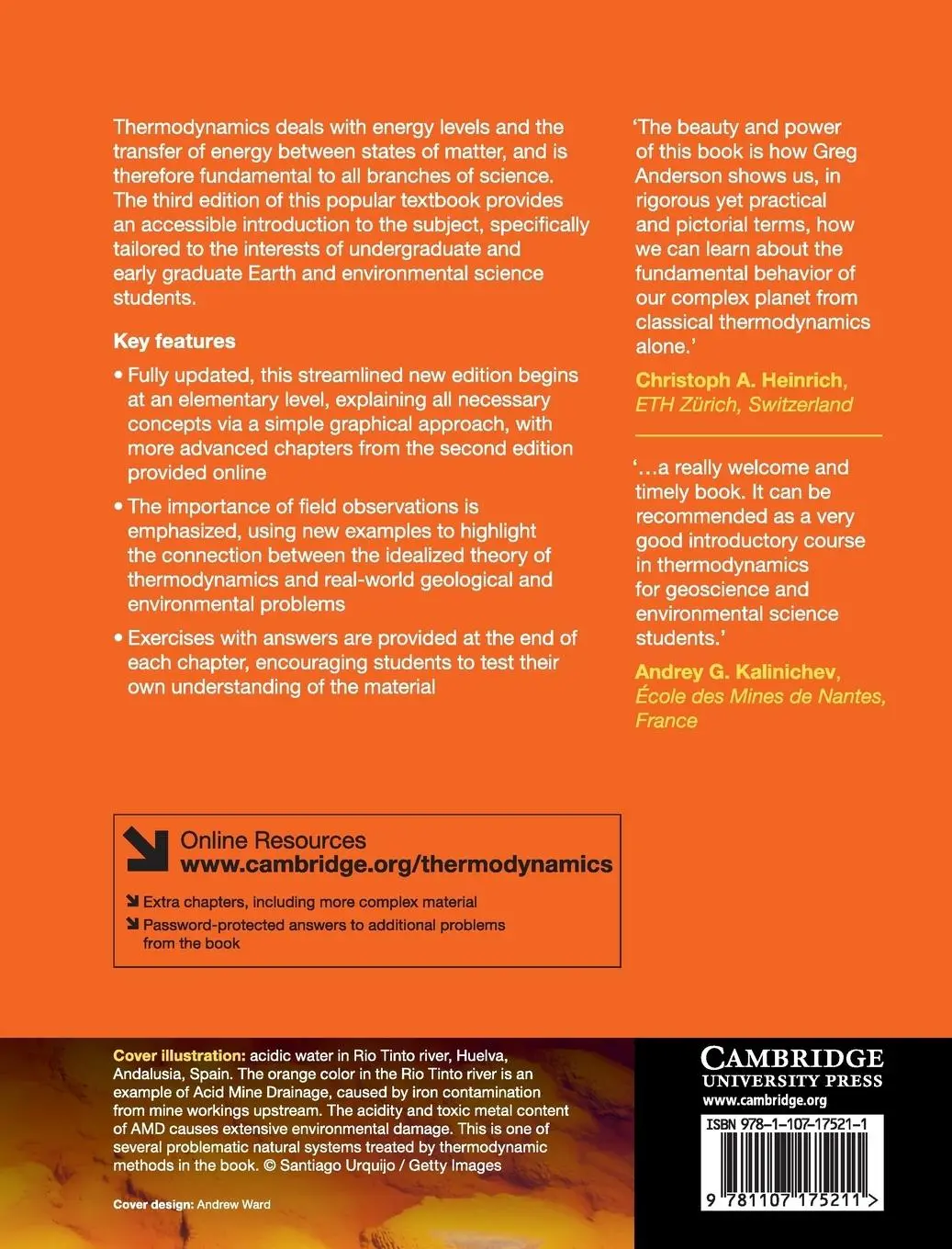 Rückseite: 9781107175211 | Thermodynamics of Natural Systems | Greg Anderson | Buch | Englisch