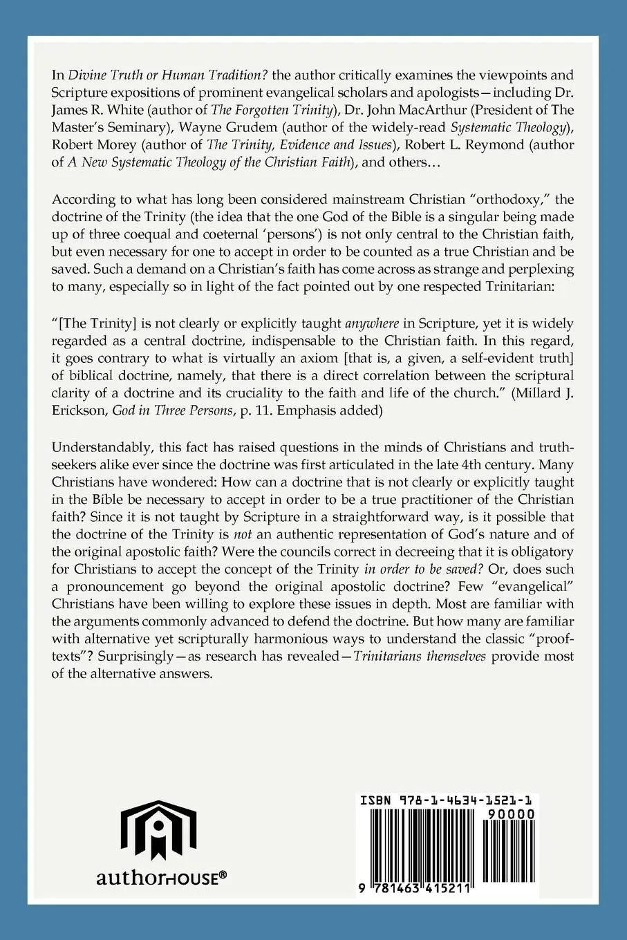 Rückseite: 9781463415211 | Divine Truth or Human Tradition? | Patrick Navas | Taschenbuch | 2011