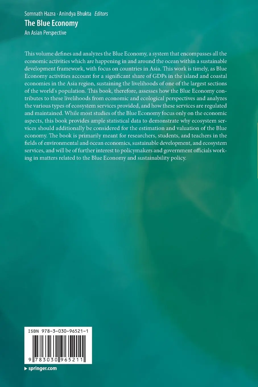 Rückseite: 9783030965211 | The Blue Economy | An Asian Perspective | Somnath Hazra (u. a.) | Buch