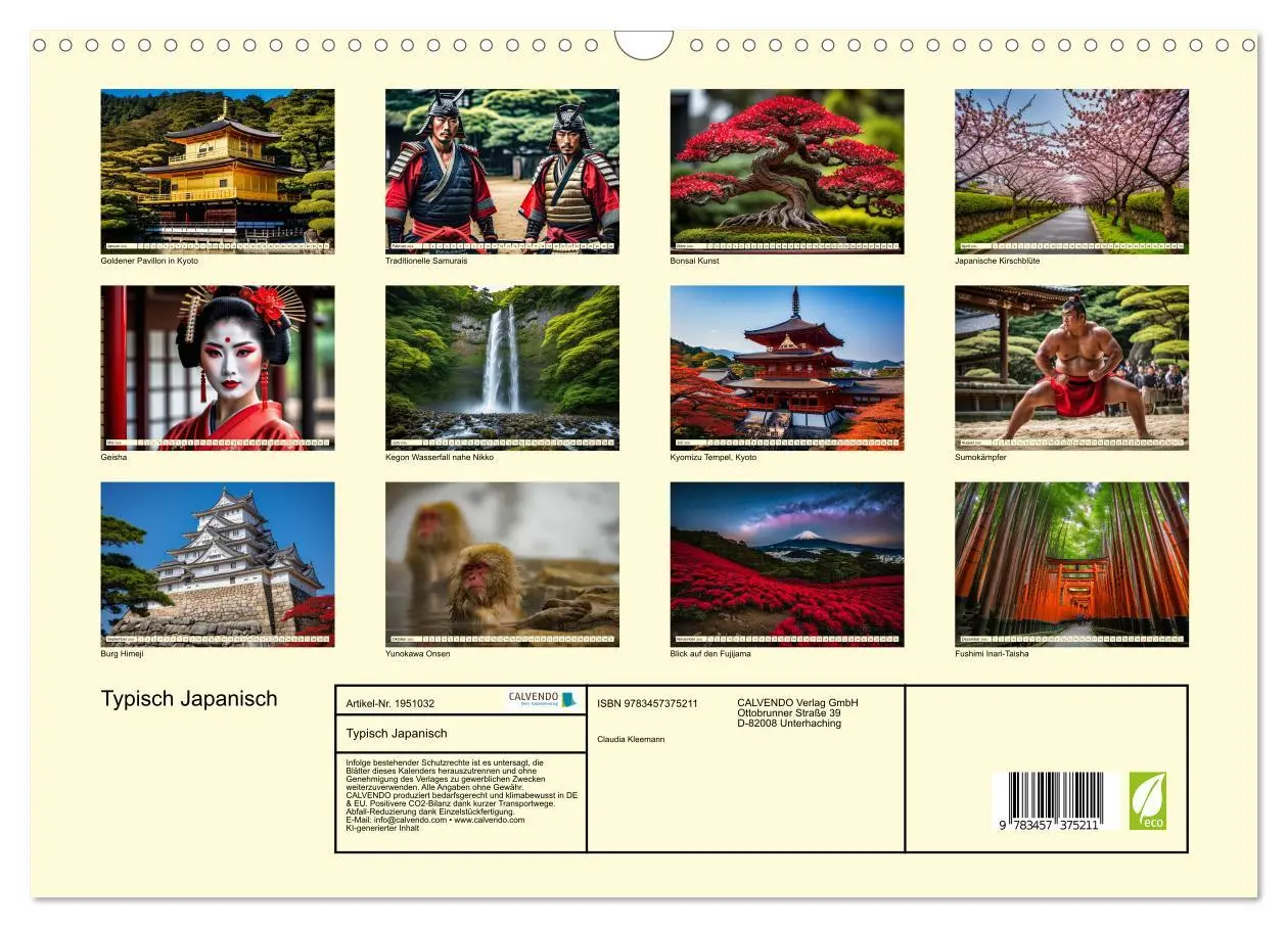 Bild: 9783457375211 | Typisch Japanisch (Wandkalender 2026 DIN A3 quer), CALVENDO...