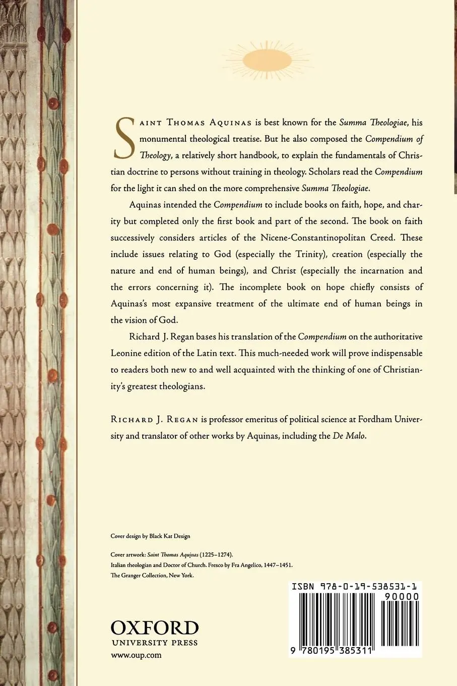Rückseite: 9780195385311 | Compendium of Theology | Thomas Aquinas | Taschenbuch | Englisch