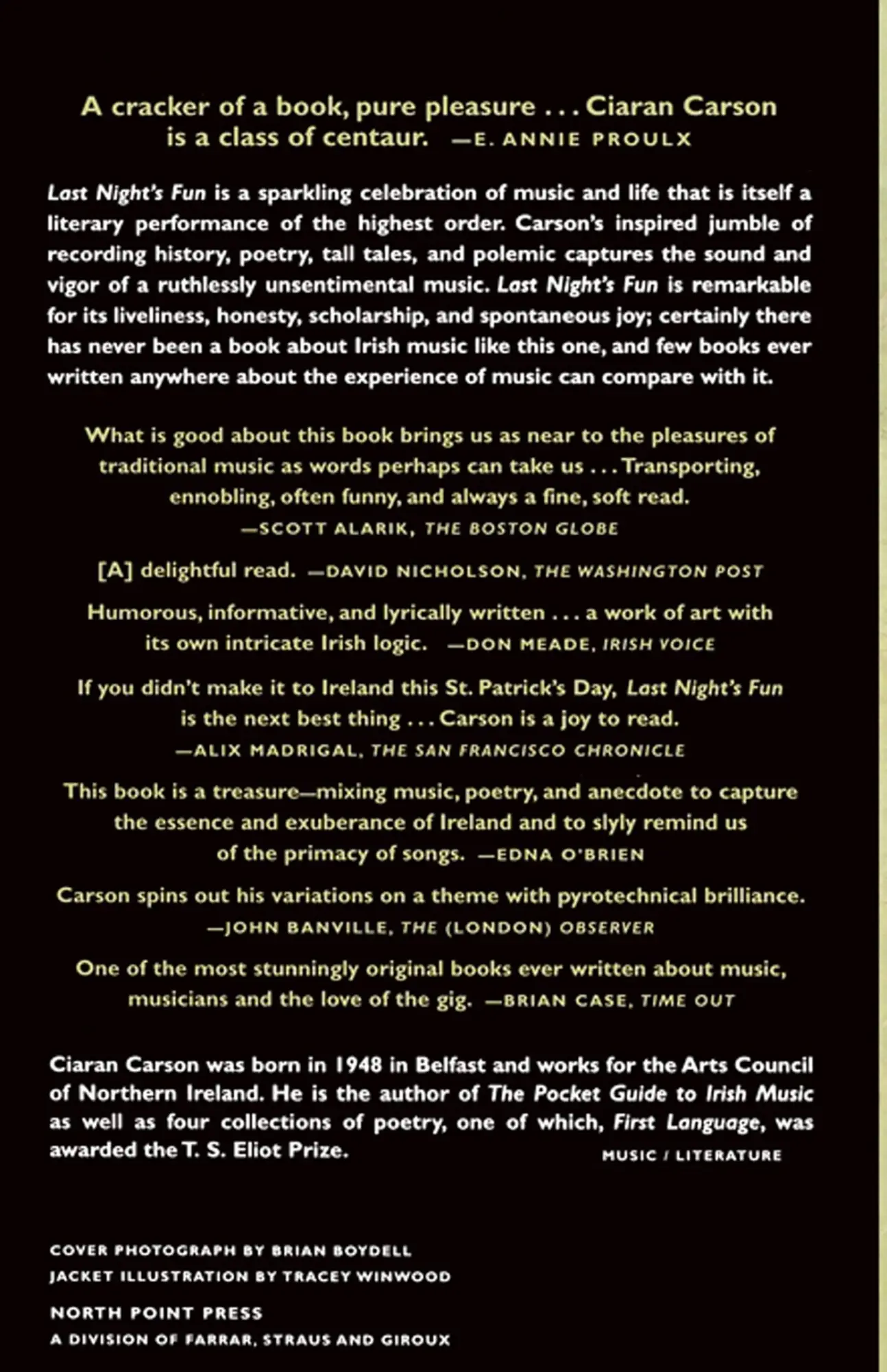 Rückseite: 9780865475311 | Last Night's Fun | A Book about Irish Traditional Music | Carson