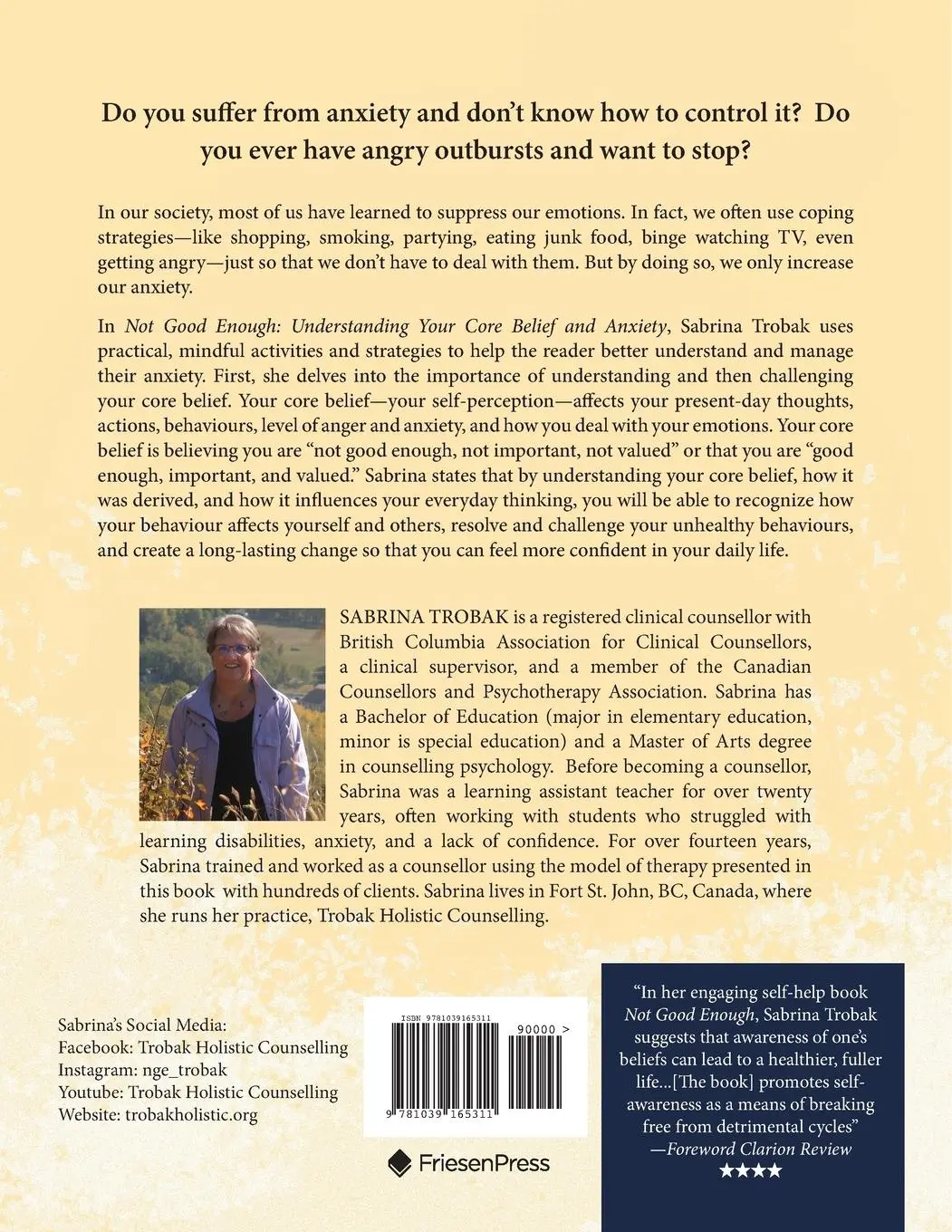 Rückseite: 9781039165311 | Not Good Enough | Sabrina Trobak | Taschenbuch | Paperback | Englisch