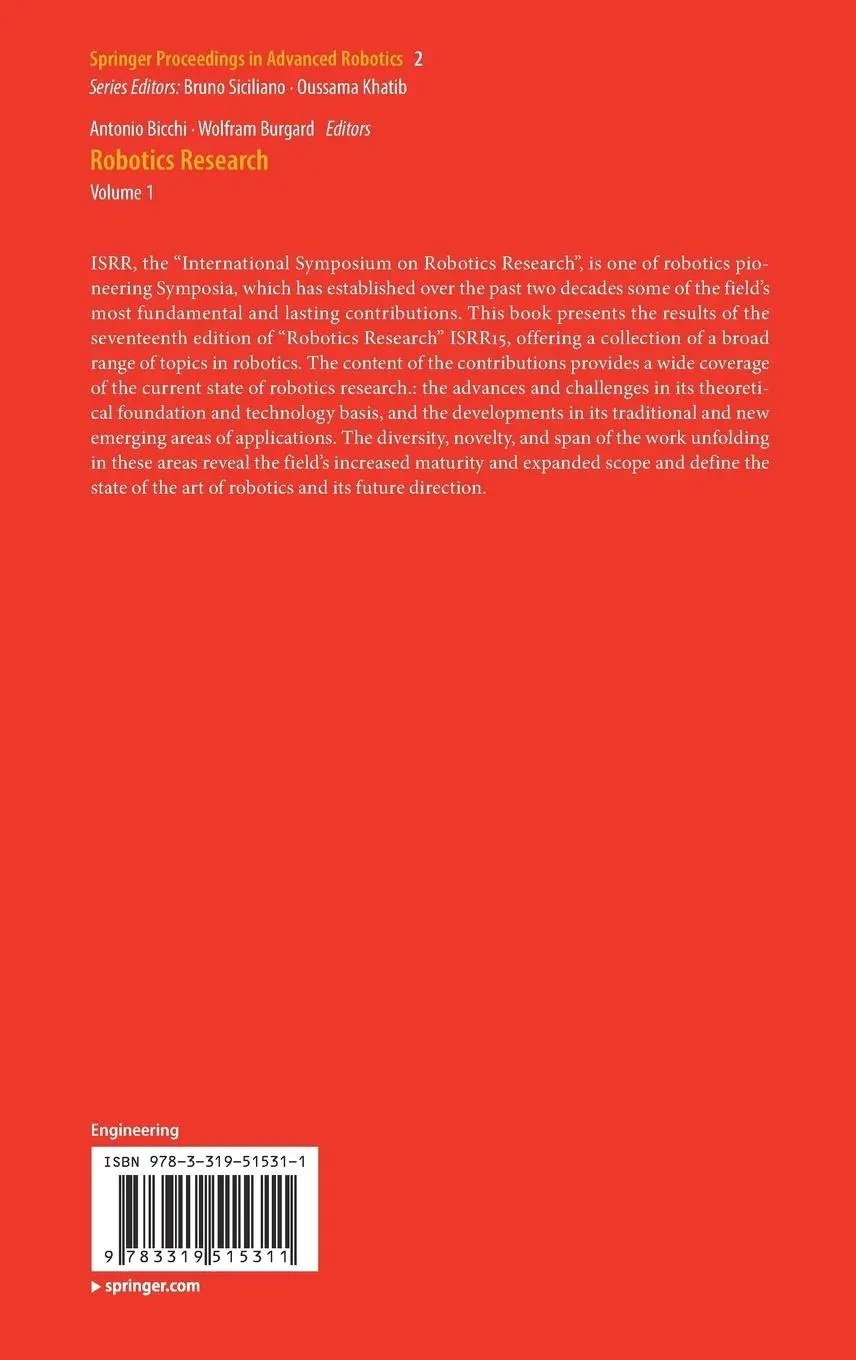 Rückseite: 9783319515311 | Robotics Research | Volume 1 | Wolfram Burgard (u. a.) | Buch | xi