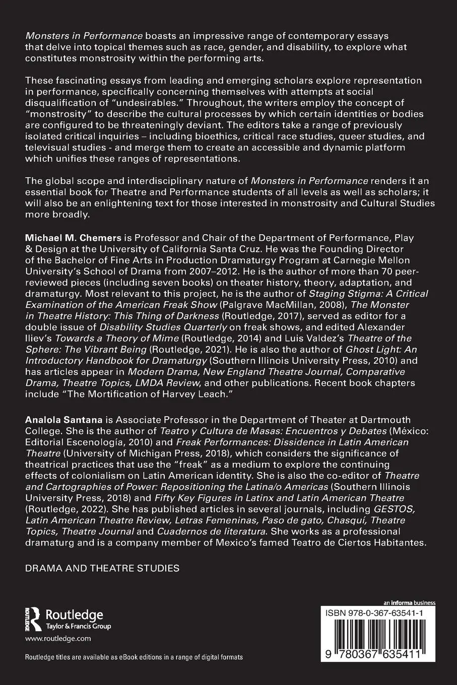 Rückseite: 9780367635411 | Monsters in Performance | Essays on the Aesthetics of Disqualification