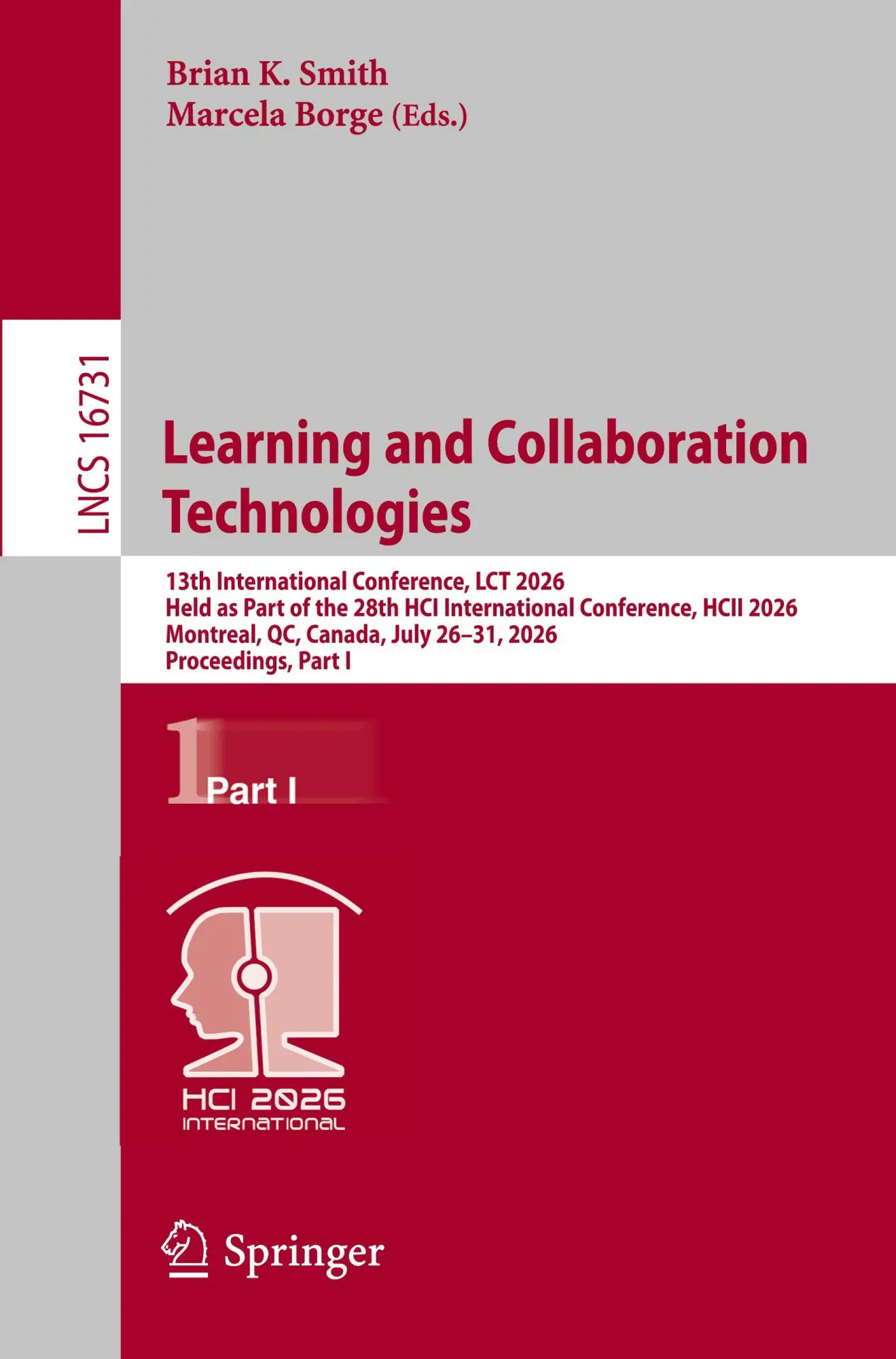 Cover: 9783032305411 | Learning and Collaboration Technologies | Brian K. Smith (u. a.)