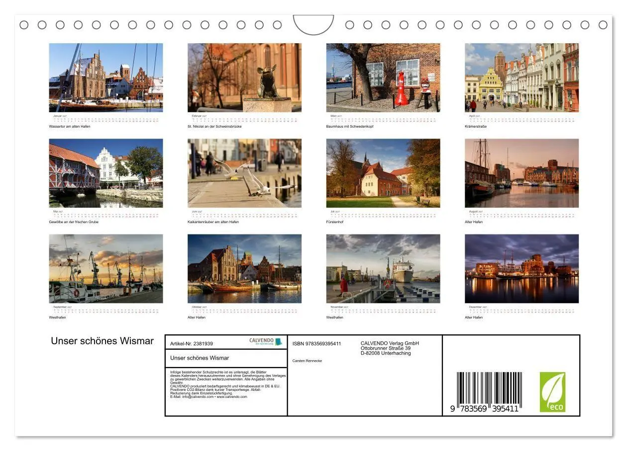 Bild: 9783569395411 | Unser schönes Wismar (Wandkalender 2027 DIN A4 quer), CALVENDO...