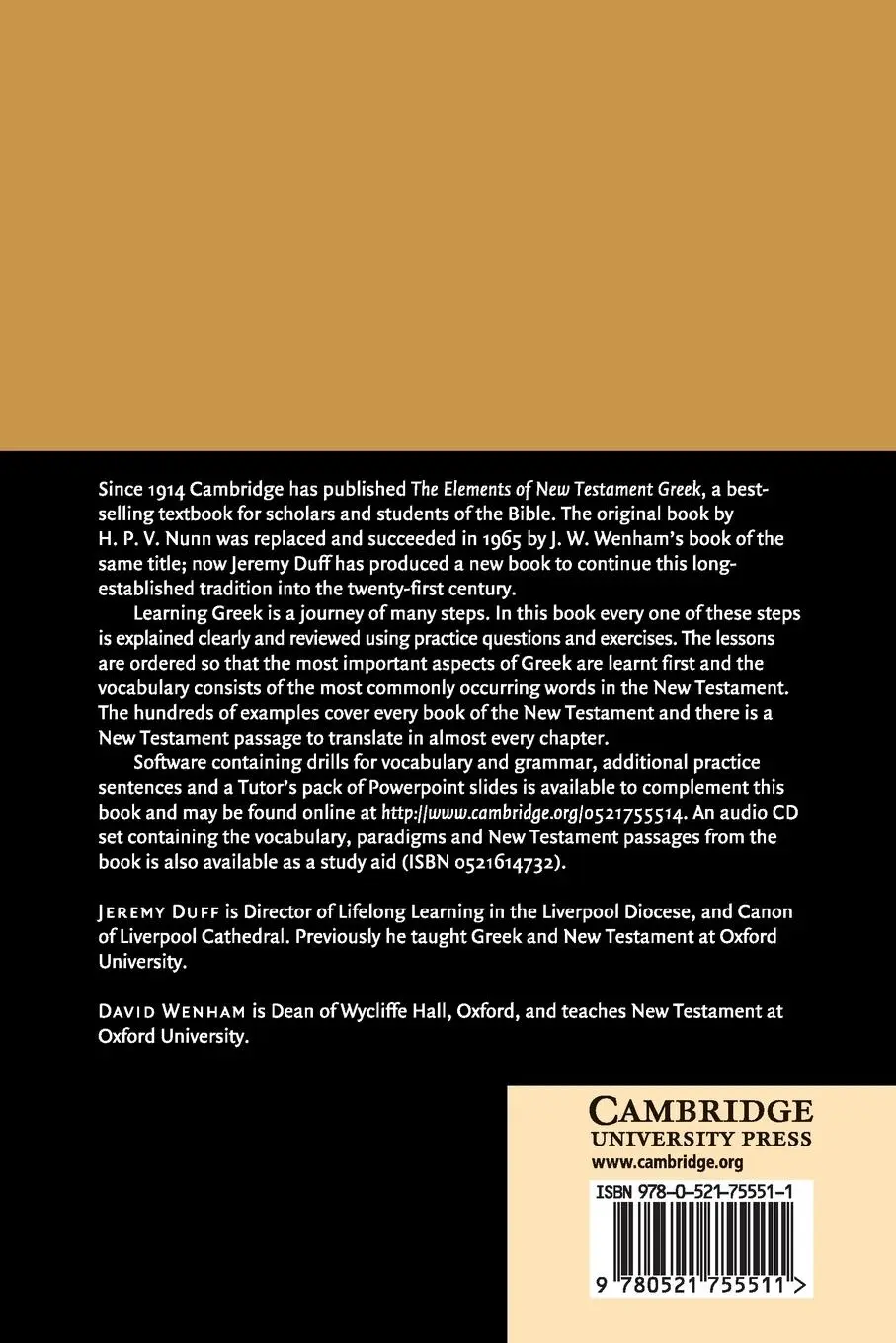 Rückseite: 9780521755511 | The Elements of New Testament Greek | Jeremy Duff | Taschenbuch | 2005