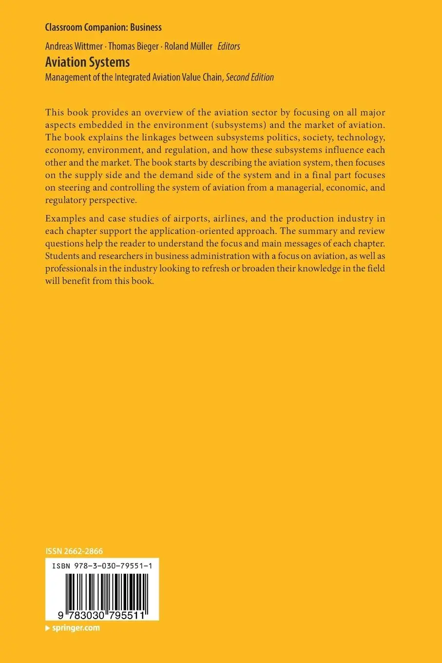 Rückseite: 9783030795511 | Aviation Systems | Management of the Integrated Aviation Value Chain