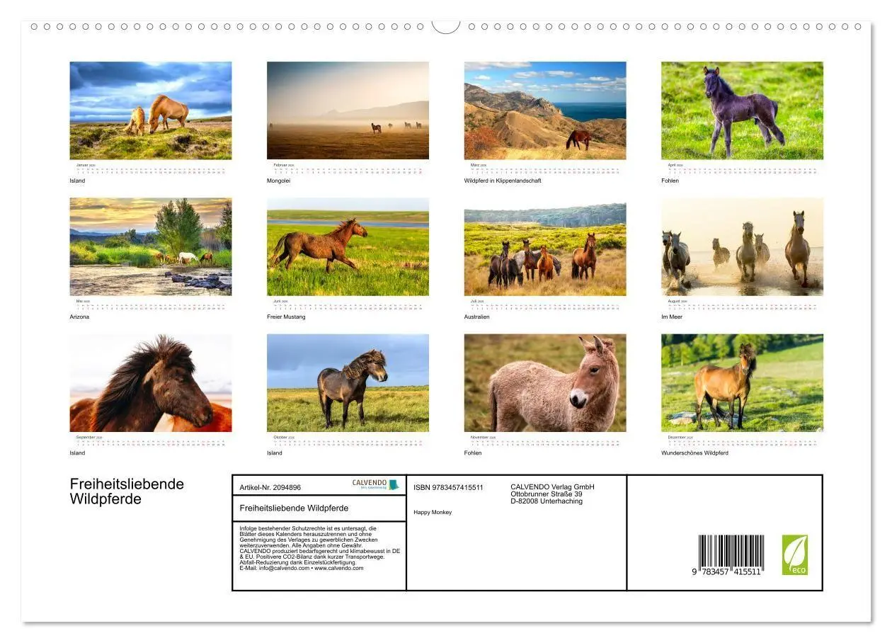 Bild: 9783457415511 | Freiheitsliebende Wildpferde (hochwertiger Premium Wandkalender...