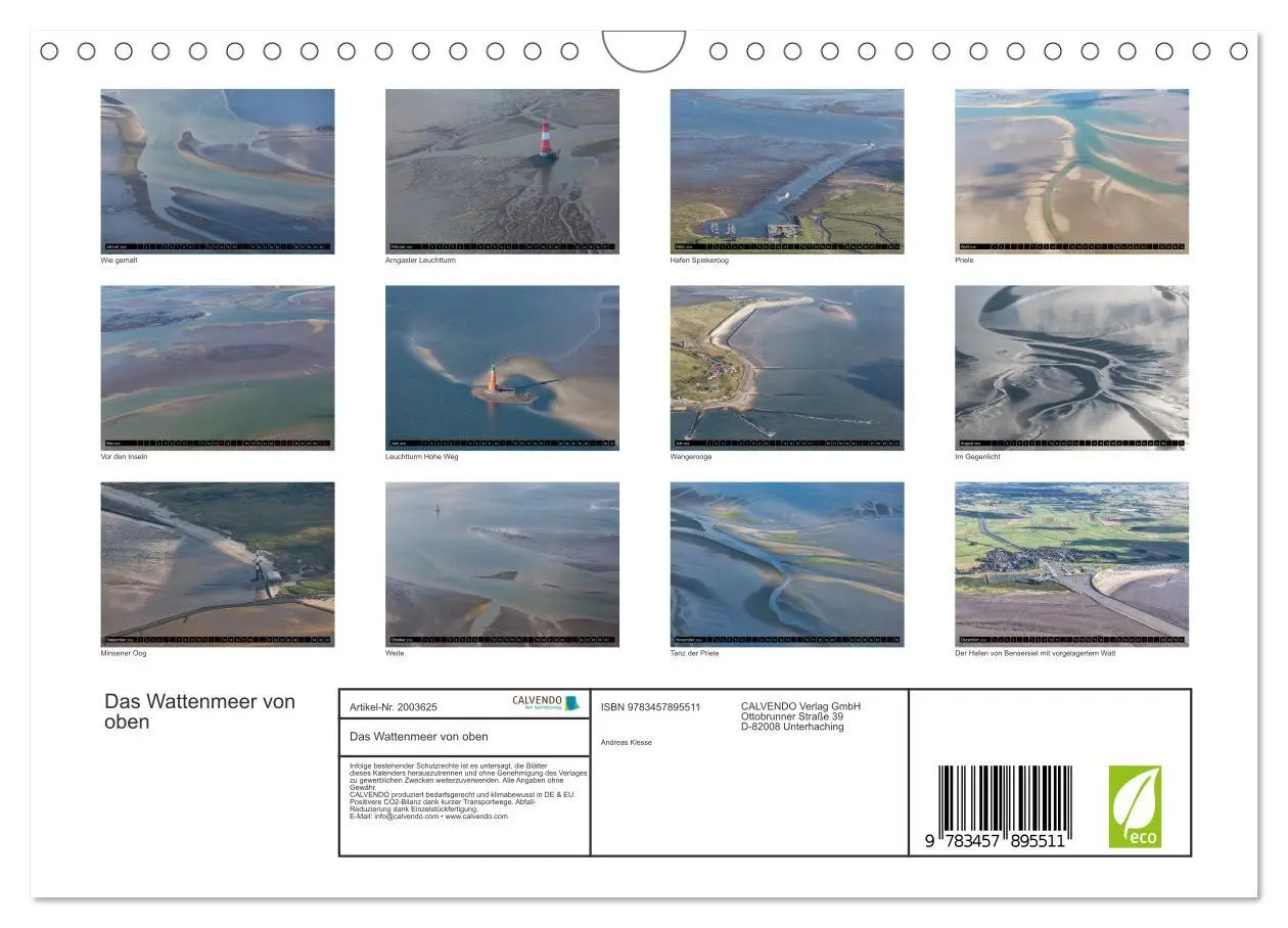 Bild: 9783457895511 | Das Wattenmeer von oben (Wandkalender 2026 DIN A4 quer), CALVENDO...