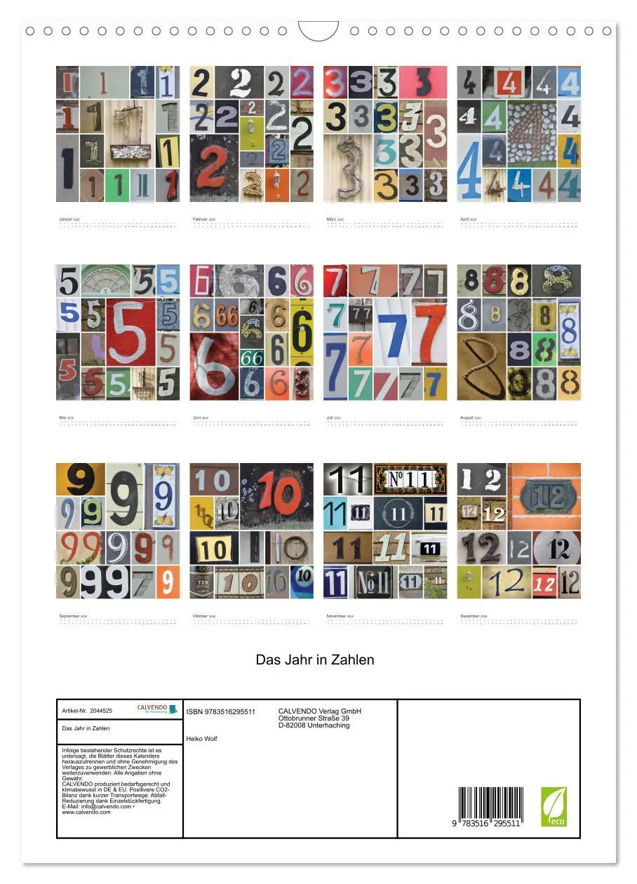 Bild: 9783516295511 | Das Jahr in Zahlen (Wandkalender 2026 DIN A3 hoch), CALVENDO...