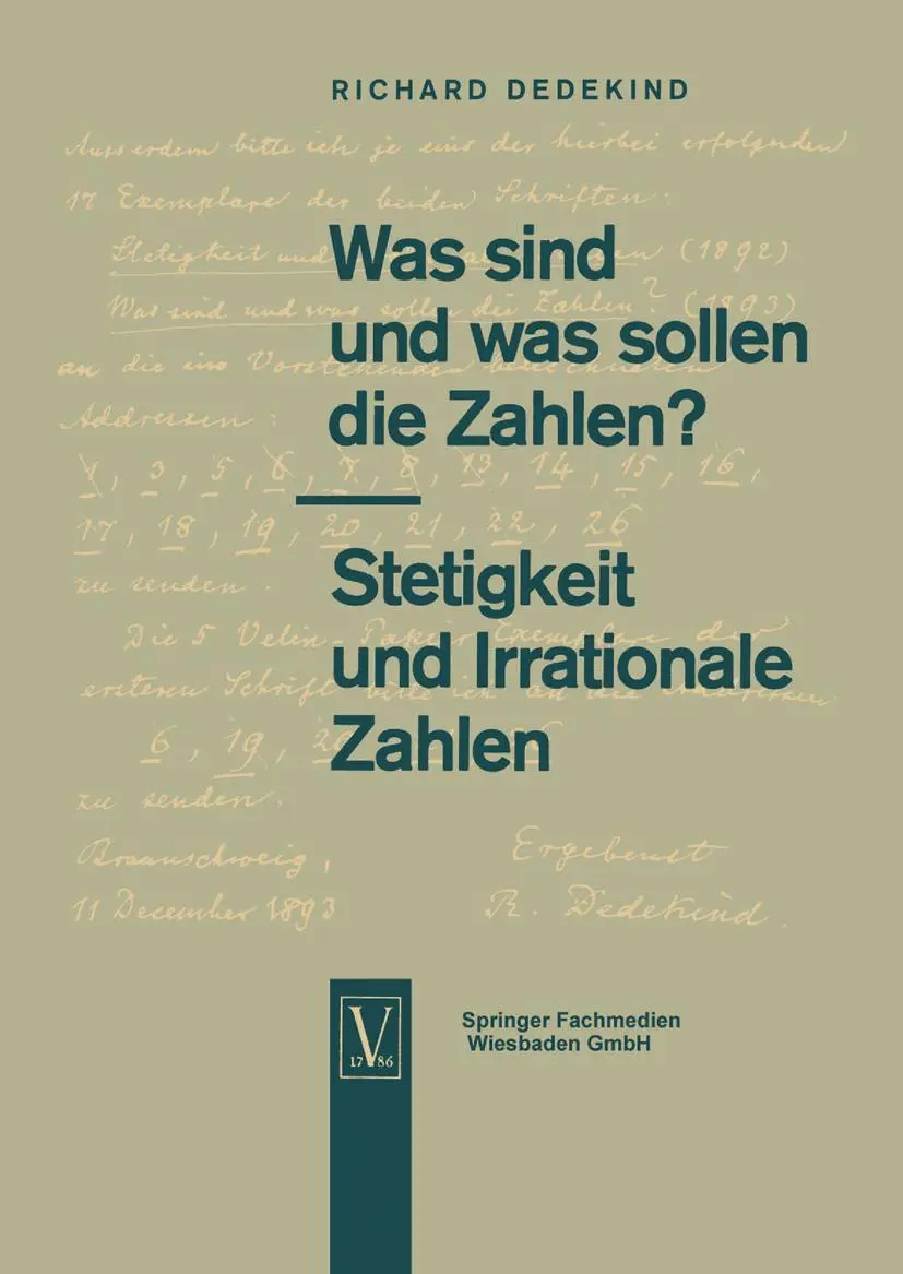 Cover: 9783663195511 | Was sind und was sollen die Zahlen?. Stetigkeit und Irrationale Zahlen