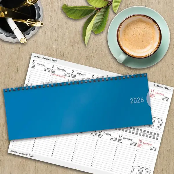 Bild: 9783731885511 | Tischquerkalender Classic Colourlux blau 2026 | Verlag Korsch | 64 S.
