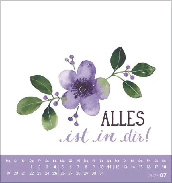 Bild: 9783819305511 | Selfcare 2027 | aufstellbarer Postkartenkalender | Verlag Korsch