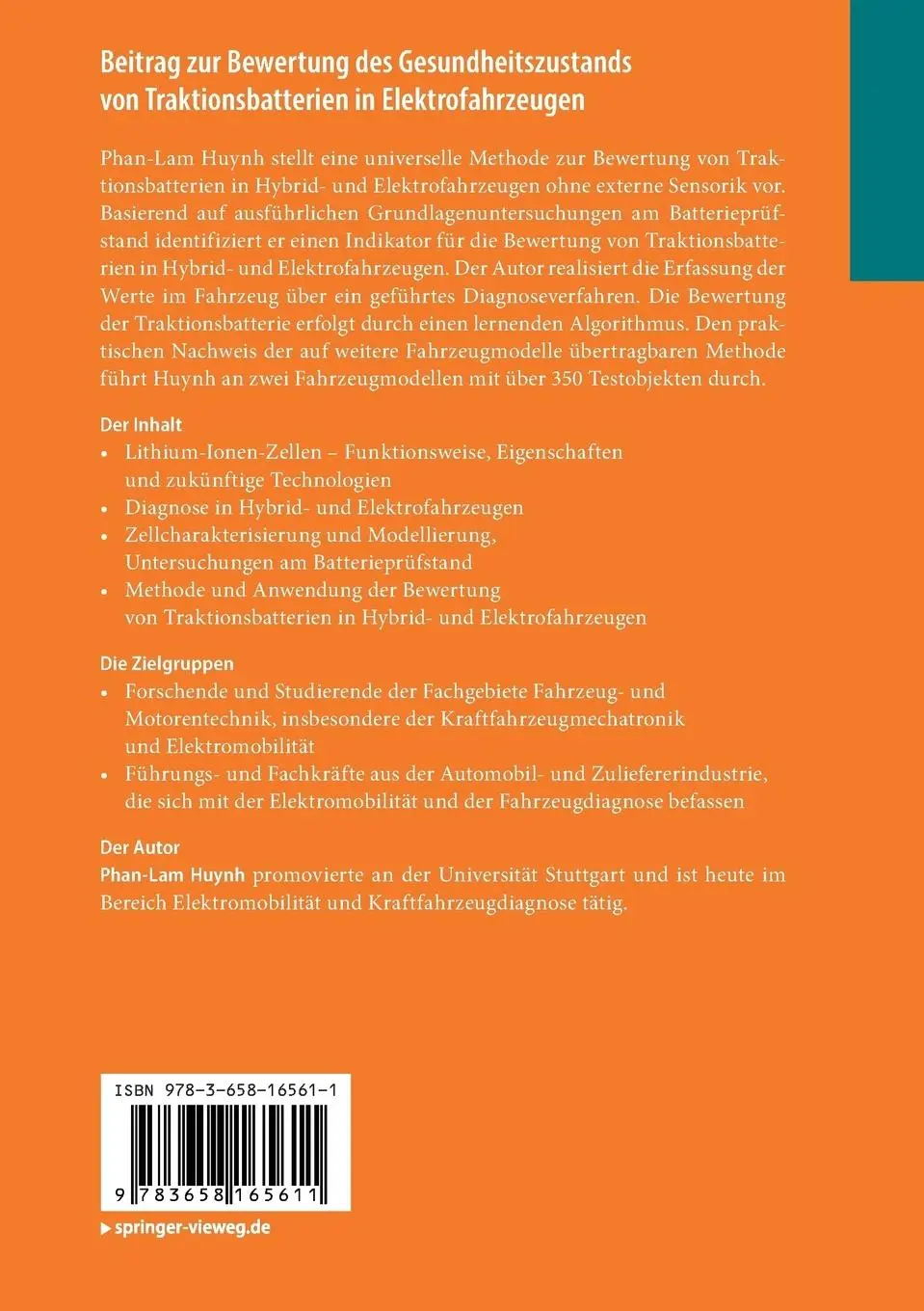 Rückseite: 9783658165611 | Beitrag zur Bewertung des Gesundheitszustands von...