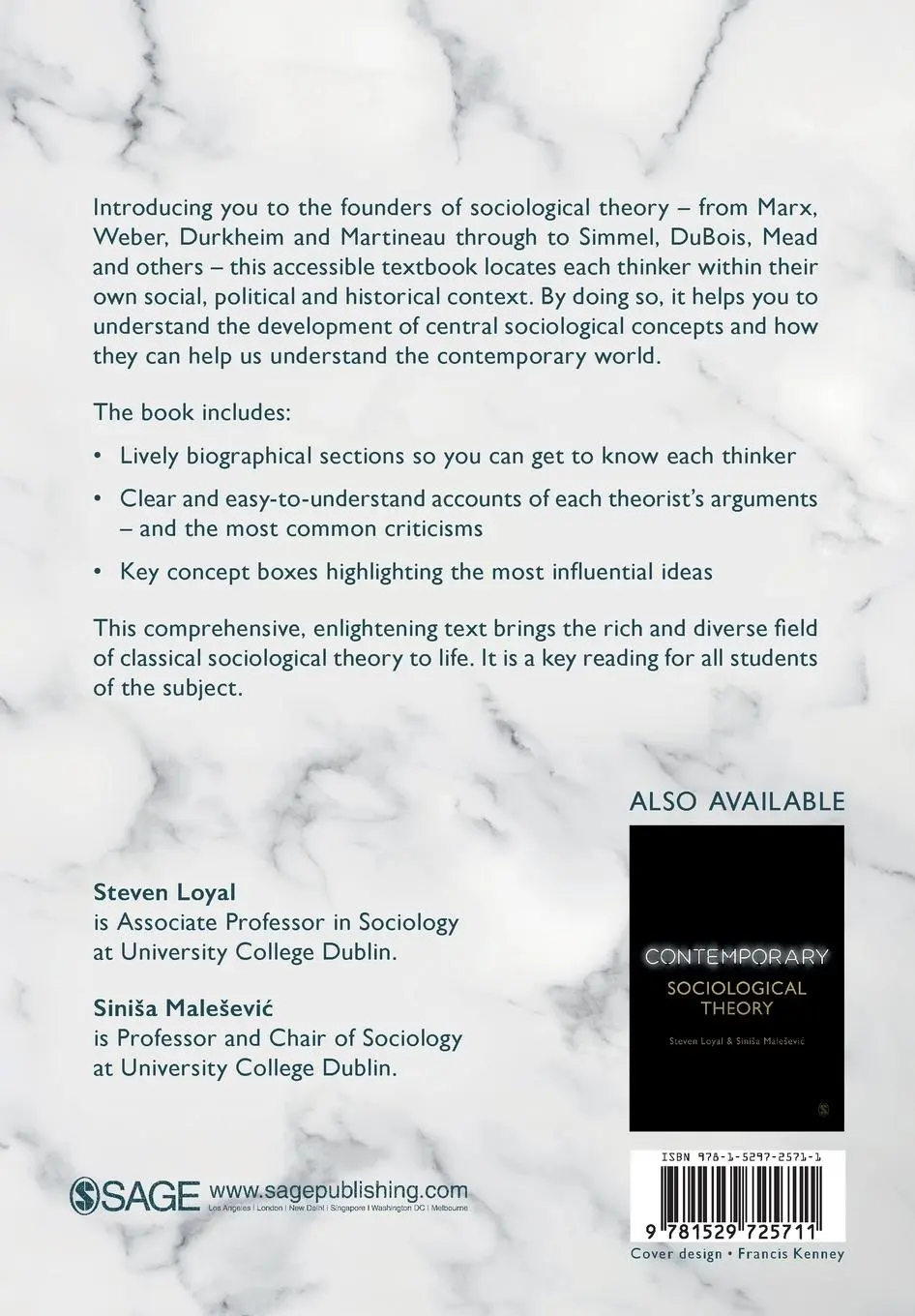 Rückseite: 9781529725711 | Classical Sociological Theory | Steven Loyal (u. a.) | Taschenbuch