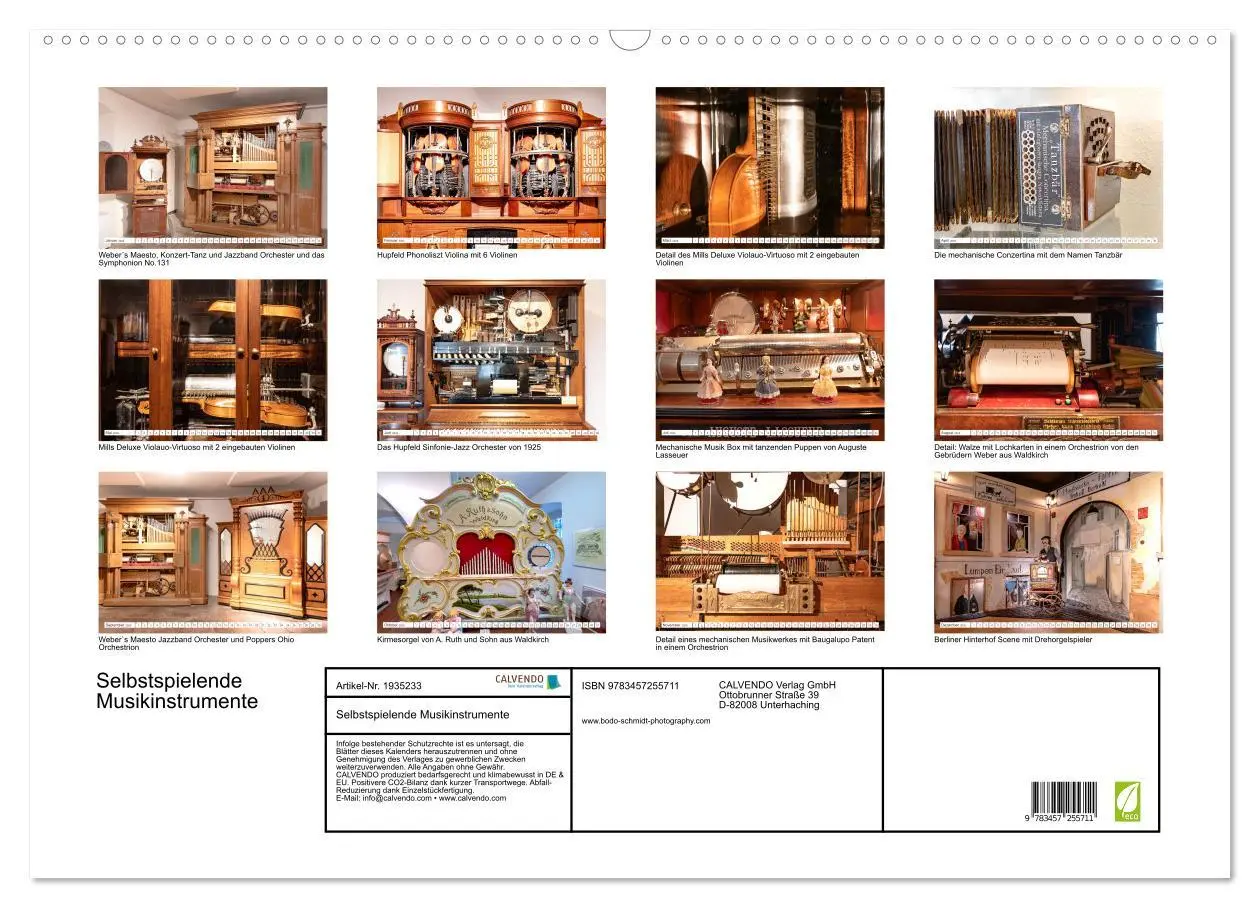 Bild: 9783457255711 | Selbstspielende Musikinstrumente (Wandkalender 2026 DIN A2 quer),...