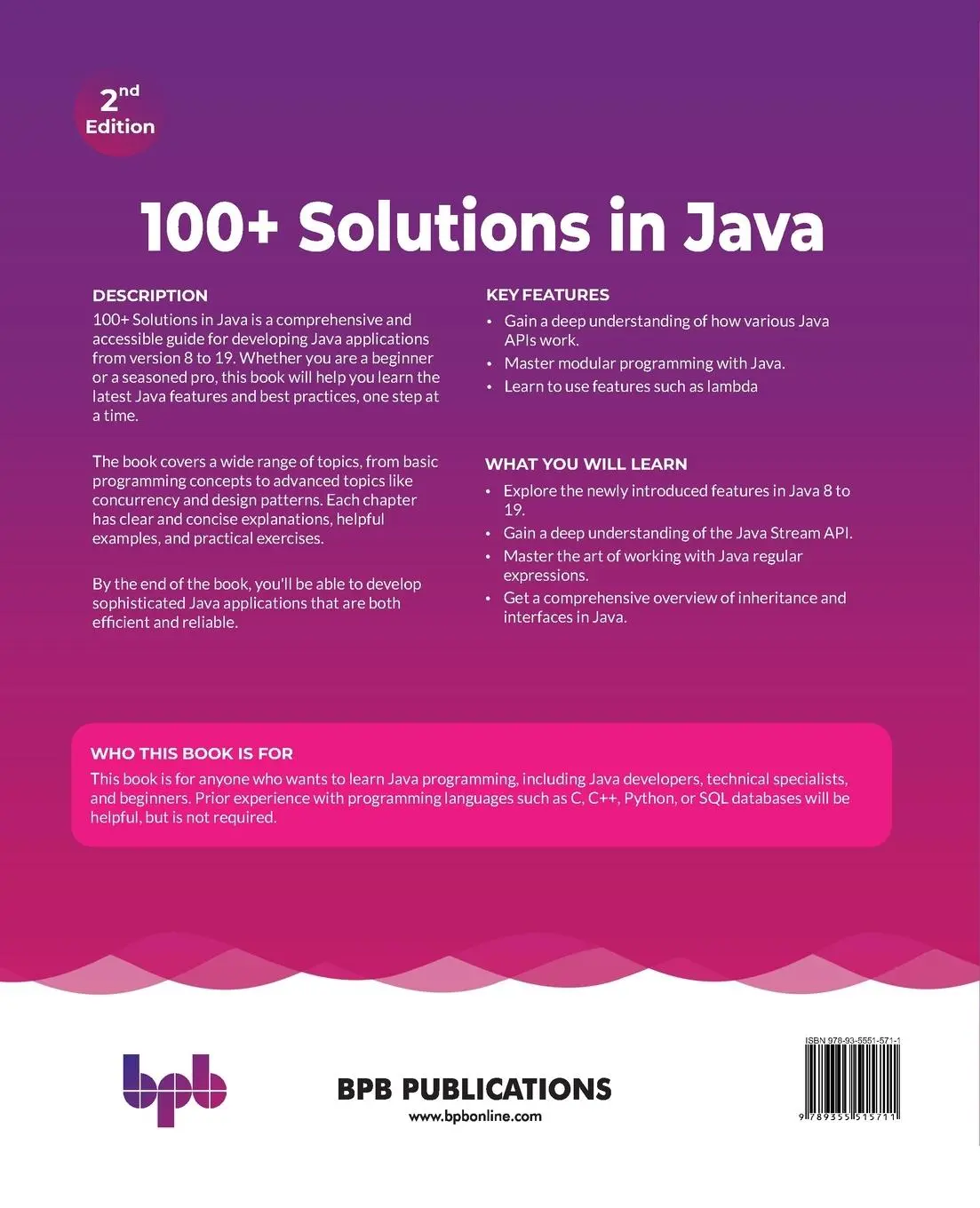 Rückseite: 9789355515711 | 100+ Solutions in Java | Dhruti Shah | Taschenbuch | Englisch | 2023